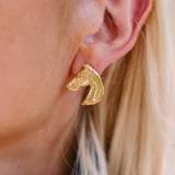 Horsehead Stud Earrings Gold