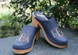 Monogrammed Denim Leather  Clog With Deco  . . . 