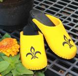 Bright Yellow Wool Clogs With A Black  . . . 