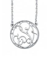 Monogrammed Necklace Circle With A Vine  . . . 