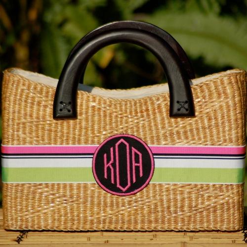 Queen Bea Monogrammed Large Beverly Basket  Apparel & Accessories > Handbags > Tote Handbags