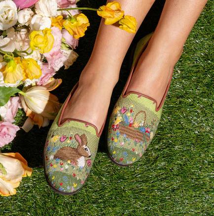 By Piage Needlepoint Bunny Loafers New For Spring  Apparel & Accessories > Shoes > Loafers