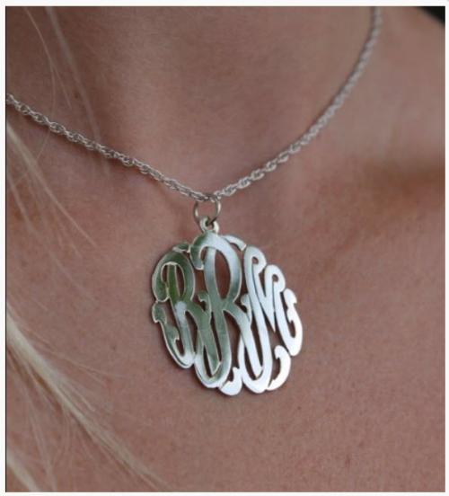 Monogrammed Pendant on Center Bale  Apparel & Accessories > Jewelry > Necklaces