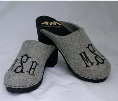 Monogrammed High Heel Wooden Clogs  Apparel & Accessories > Shoes > Clogs & Mules