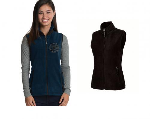 Monogrammed Ridgeland Fleece Vest in Black or Navy  Apparel & Accessories > Clothing > Outerwear > Vests