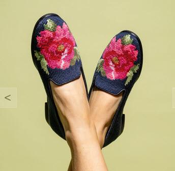 By Paige Peony on Navy Ladies Needlepoint Loafers   Apparel & Accessories > Shoes > Loafers