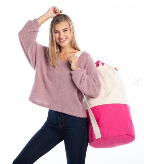 Personalized Laundry Duffel in Hot Pink  Home & Garden > Household Supplies > Laundry Supplies > Laundry Baskets