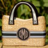 Queen Bea Monogrammed Small Beverly Basket