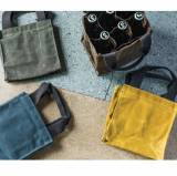 Monogrammed Waxed Canvas Beer Bottle Carrier