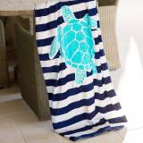 Personalized Turtle Stripe Beach Towel