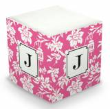 Personalized Anna Floral Raspberry Memo Cube