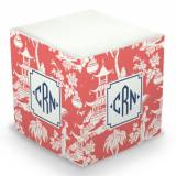 Personalized Pagoda Garden Coral Memo Cube