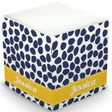 Personalized Organic Dots Deep Navy Memo Cube