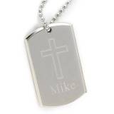 Personalized Cross Dog Tag Large