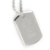 Monogrammed Cross Dog Tag Small