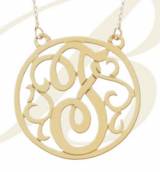 Round Monogrammed Lace Pendant In Four  . . . 