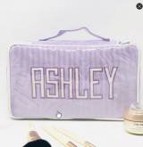 Handled Brush Case In Lavender Pinstripe With  . . . 