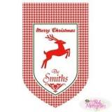 Monogrammed Christmas Reindeer Flag