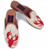 By Paige Ladies Red Lobster Needlepoint Mules