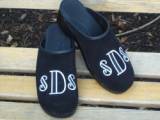 Black Suede Clog With Black And White Deco  . . . 