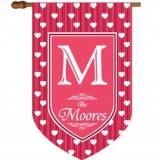 Monogrammed Valentine Hearts Flag