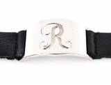 Monogrammed Sloane Leather Cuff From Lisa  . . . 
