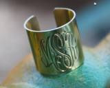 Monogrammed Wide Cuff Ring