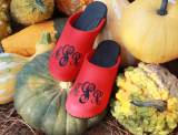 Monogrammed Red Wool Clogs With Sydney  . . . 