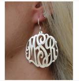 Monogrammed Script Earrings On French Wires