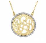 Monogrammed Halo 3 Letter Necklace With  . . . 