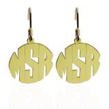 Monogrammed Block Earrings On French Wire