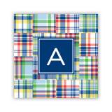 Personalized Coasters Madras Patch Blue 