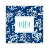 Personalized Coaster Coral Repeat Navy