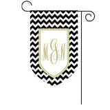 Garden Flag With Chevron Print And Shield  . . . 