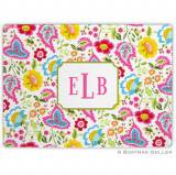 Bright Floral Monogrammed Glass Cutting Board