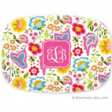 Personalized Bright Floral Platter By  . . . 