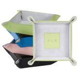 Monogrammed Leather Catchall Tray For Dresser