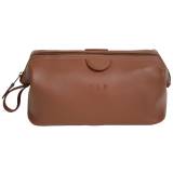 Personalized Mens Tan Leather Toiletry Bag