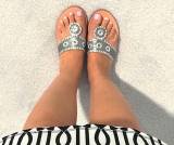 Gunmetal With Silver Palm Beach Sandals