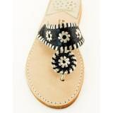 Navy Croc With Silver Palm Beach Sandals