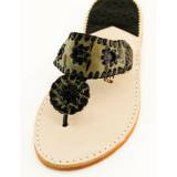 Taupe Croc With Black Palm Beach Sandals