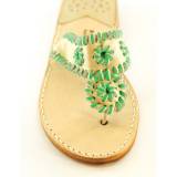 Chanel With Green Neon Palm Beach Sandals