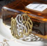 Gold And Silver Monogram With CZs Set In  . . . 