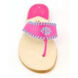 Monogrammed Sandal In Pink Neon With Lupine