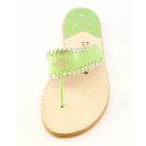 Monogrammed Sandal In Pomme With Pale Gold