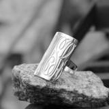 Large Rectangular Ring In Sterling Silver