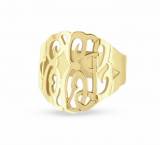 Monogrammed Ladies Hand Cut Solid Gold  . . . 
