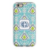 Personalized Phone Case Mia Ikat Teal 