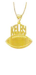 Monogrammed Football Necklace 