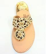 Leopard With Gold Trim Classic Sandals